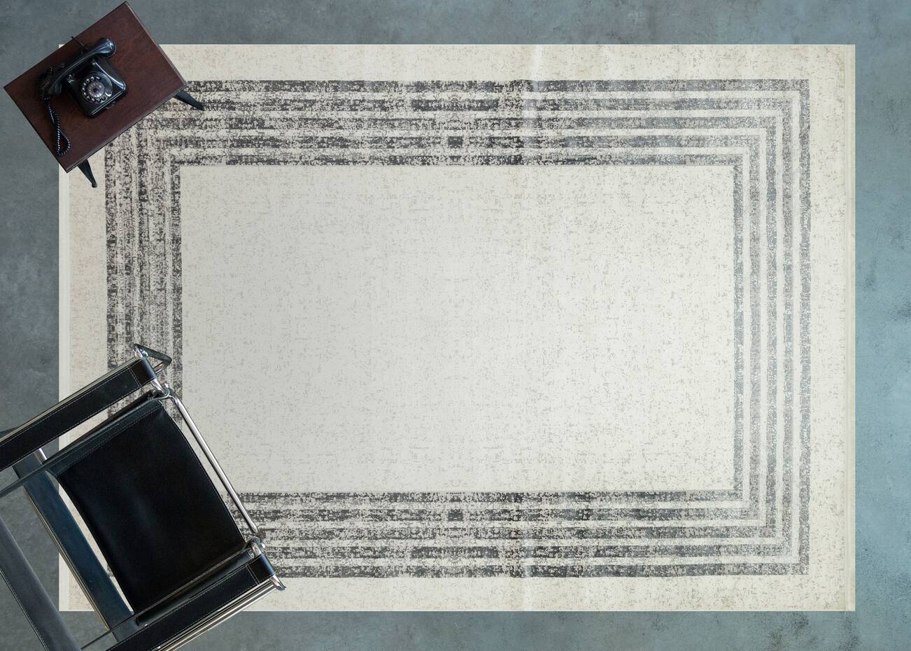 Riena 1141 Gri - Akrilik Polyester Halı | Kaymaz Tabanlı Dekoratif Halı